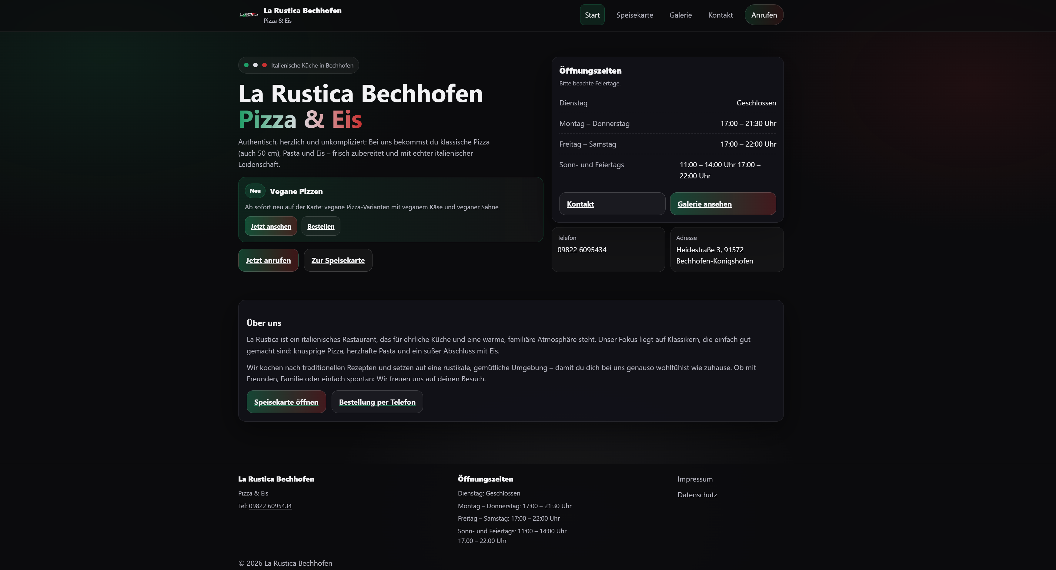 Vorschau der Website La Rustica Bechhofen